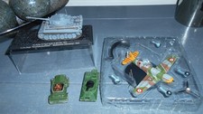 Military models, 1 Tank, 1 Aeroplane & 2 Corgi juniors ( tank and armoured car )