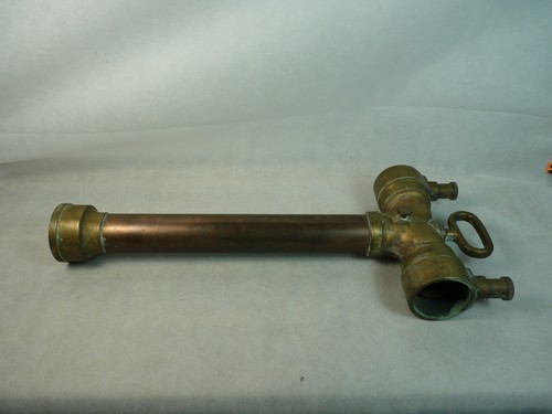 Large antique solid brass fire - large,