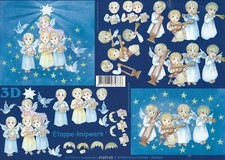 Christmas Scene Angels A4