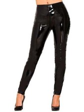 Honour Female PVC Zip Through Jeans in Classic Black