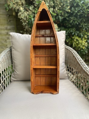 Large vintage wooden canoe - wooden,