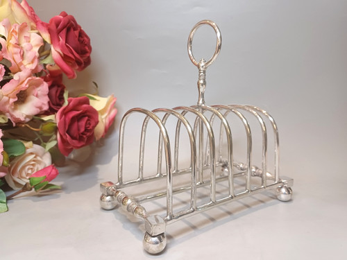 Antique silver plated toast - antique,