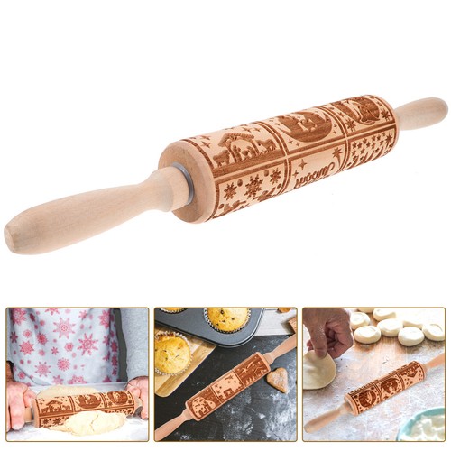 Wooden dough texture roller - wooden,