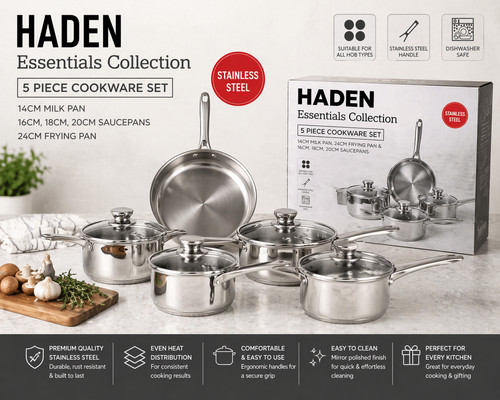 Haden 5pc essential - 5pc, stainless