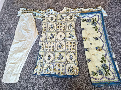 Women cream floral - cream, salwar