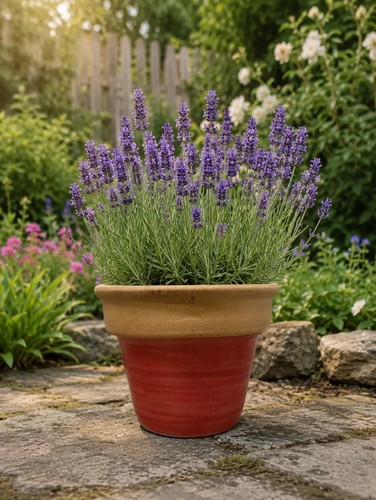 Large glazed terracotta pot - large,