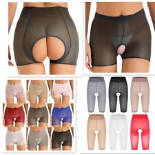 Sexy Women's Sheer Mesh Shorts Panties Slim Fit Crotchless Hot Pants Clubwear UK