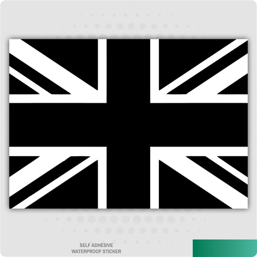 Black and white union jack - and,