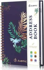 Address Book A-Z Index Tabs Hard Back Cover A5 Spiral Telephone Contact Notebook