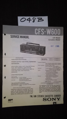 Sony cfs w600 - cfs-w600, stereo
