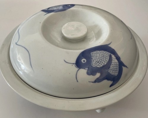 Vintage koi lidded chinese - vintage,