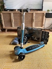 Zinc Three Wheeled Folding Light Up T-motion Scooter - Blue
