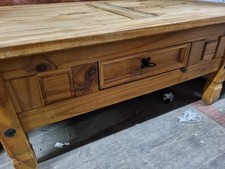 Corona Coffee Table Mexican Solid Pine 1 Drawer Livingroom by Mercers Furniture®