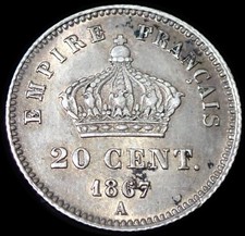 France 20 Centimes 1867 A