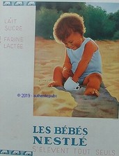 ADVERTISEMENT NESTLE BABIES IN THE SEA SAND DOUGH SIGN WILQUIN 1938 FRENCH AD