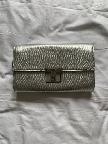 Dune silver leather handbag - silver,