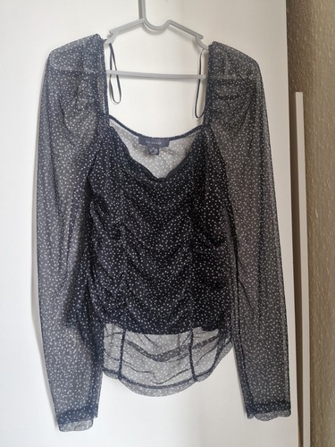 Primark black ruched mesh - ruched, top