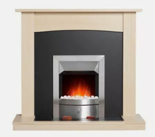 Fireplace Complete Set 18" Hearth - Maple Finish with Electrical Fire - IN BOX