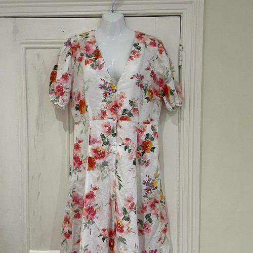 Zara linen blend floral tea - zara,