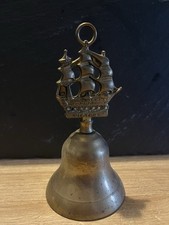 Vintage old brass bell - of, hms