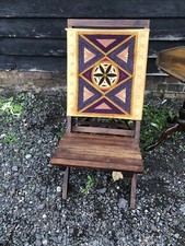 Asian/ African Birthing Chair / Folding Stool - Leather Back