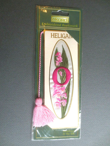 Embroidered bookmark initial - embroidered,