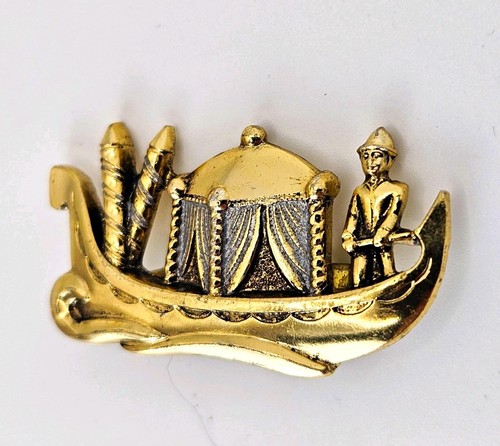 Gold tone gondola - gondola, boat