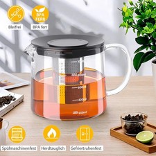 Glass Teapot with Removable Infuser Stovetop Safe Tea Kettle Tea Making Pot New