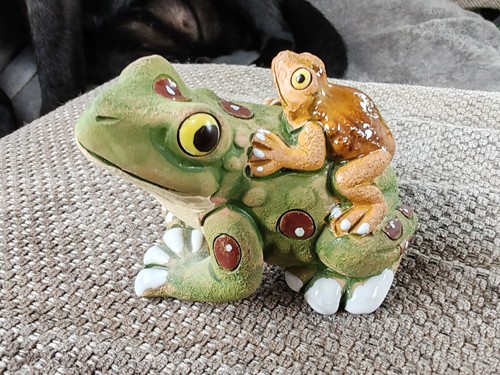 Ceramic frog ornament - ceramic,