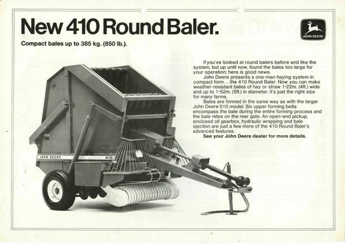 John deere 410 round baler - john,