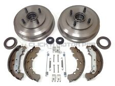 FORD FIESTA MK6 REAR 2 BRAKE DRUMS SHOES FITTED WHEEL BEARINGS + KIT + ABS RINGS