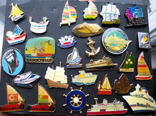 SHIPS BOATS YACHTS SAILING  collection 28 metal quality marine brooch pin BADGES