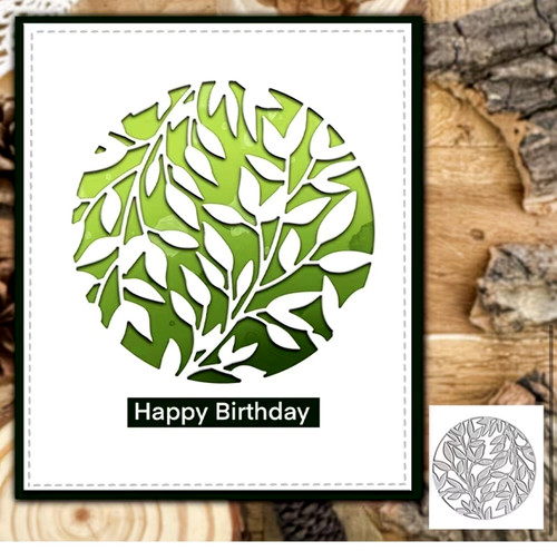 Circle leaves frame metal - circle,