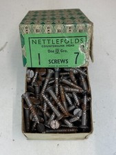Box Steel Countersunk Screws 1" x 7 NETTLEFOLDS GKN SLOTTED Full Box of 144