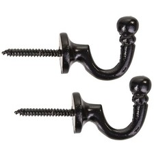 2x CAST IRON BALL END CURTAIN