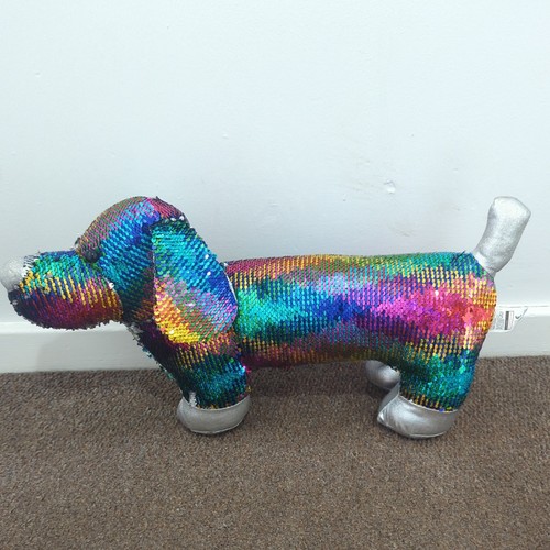 Dachshund sequin flip rainbow - dachshund,