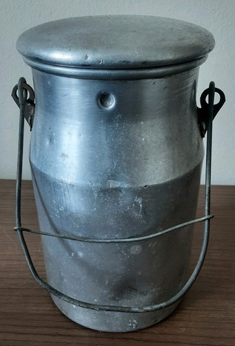 Vintage aluminium milk - milk, churn