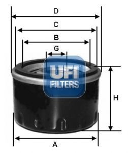 Ufi oil filter spin 5mm - ufi, spin-on