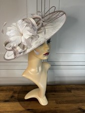 Nigel Rayment Ivory Taupe Sinamay Feather Fascinator Mother Wedding Races Event