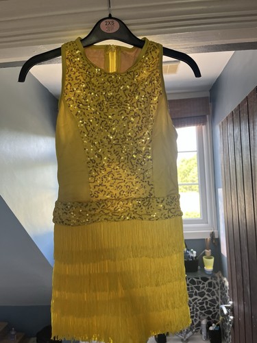 Weissman yellow sequin fringe - sequin,