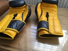 Fairtex  Muay Thai Boxing Gloves Blue-Yellow Mexican Style BGV9, 18oz