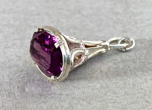 Vintage silver amethyst - silver, glass