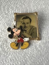 Disneyland Pin Badge Mickey And Walt Disney Portrait Photo - 2006