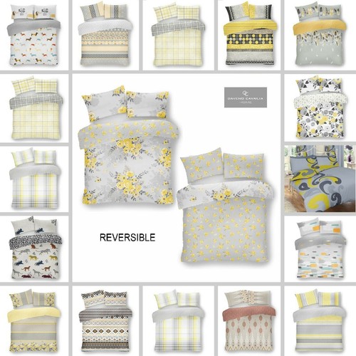Grey ochre printed duvet - grey/ochre,