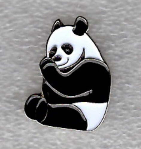 Panda pin badge sitting down - pin,