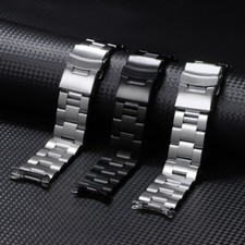 Solid Stainless Steel Diver Watch Strap Arc Bracelet 18 20 22 23 24mm Fits Seiko