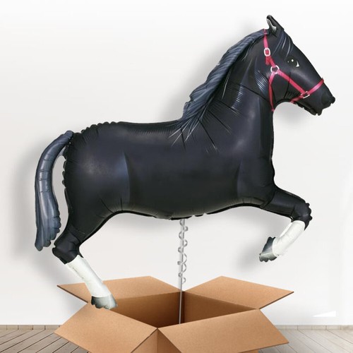 Black horse helium balloon - black,