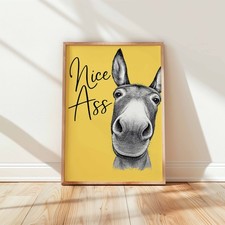 Funny Donkey Wall Art Print
