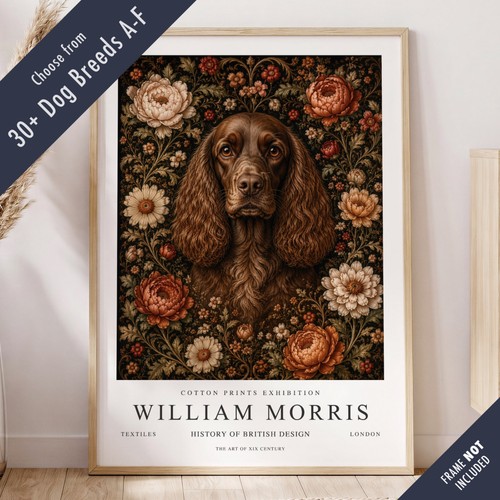 William morris style dog - style,