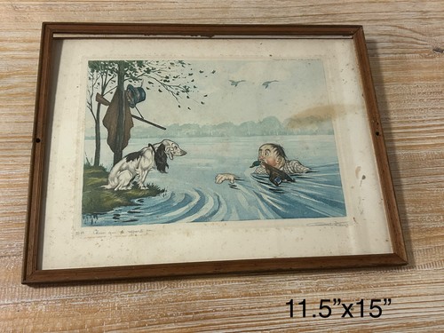 Vintage hand colored etching - hand-colored,